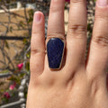 Goldstone Coffin Ring - Size 7