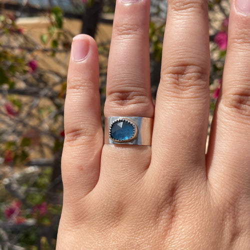 Blue Topaz Ring - Size 8
