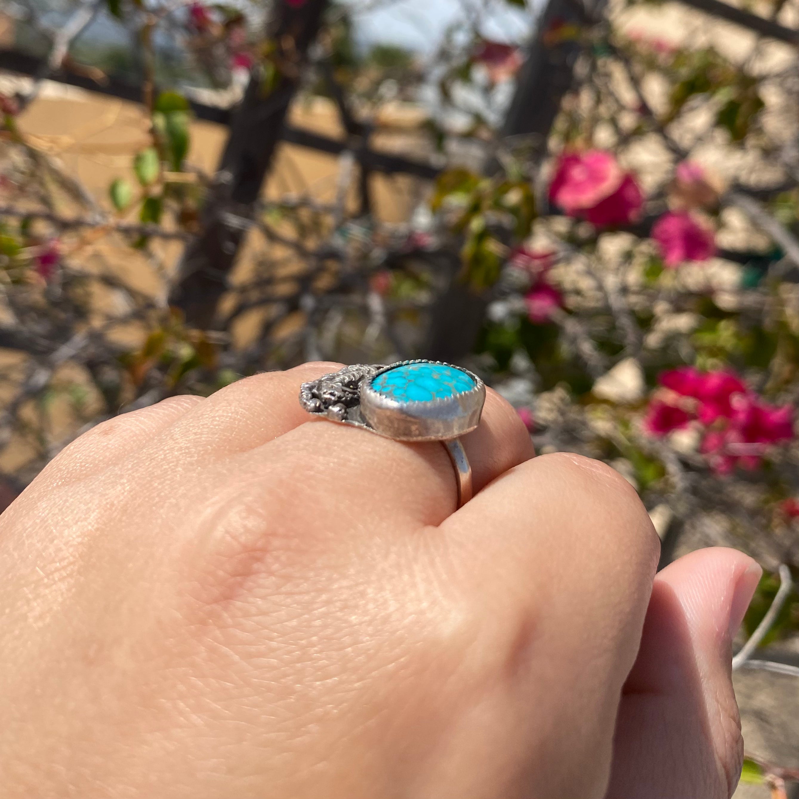 Turquoise Tiger Ring - Size 8