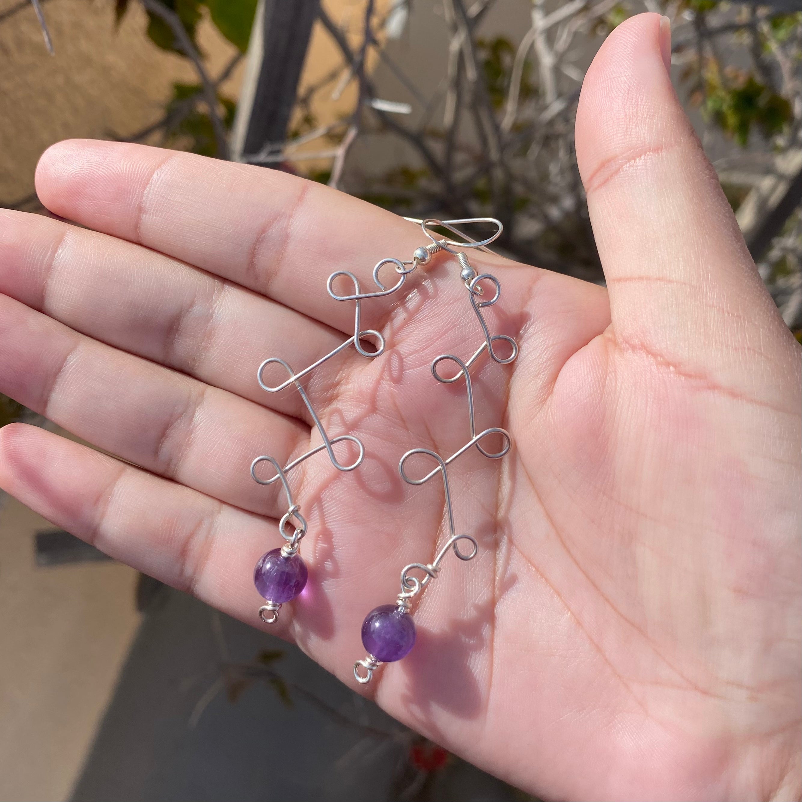 Amethyst Filigree Earrings