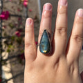 Labradorite Teardrop Ring - Size 6.5