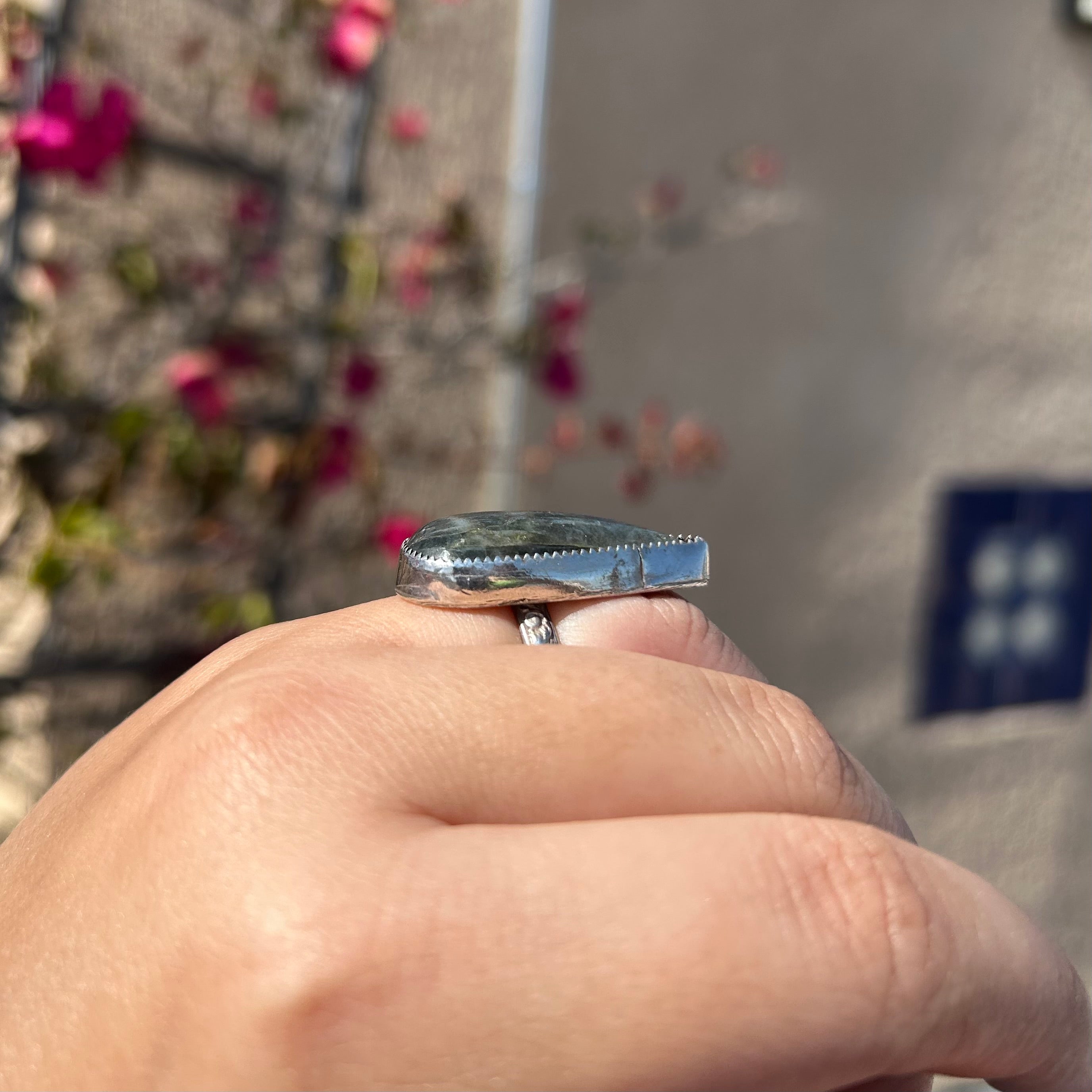 Labradorite Teardrop Ring - Size 6.5