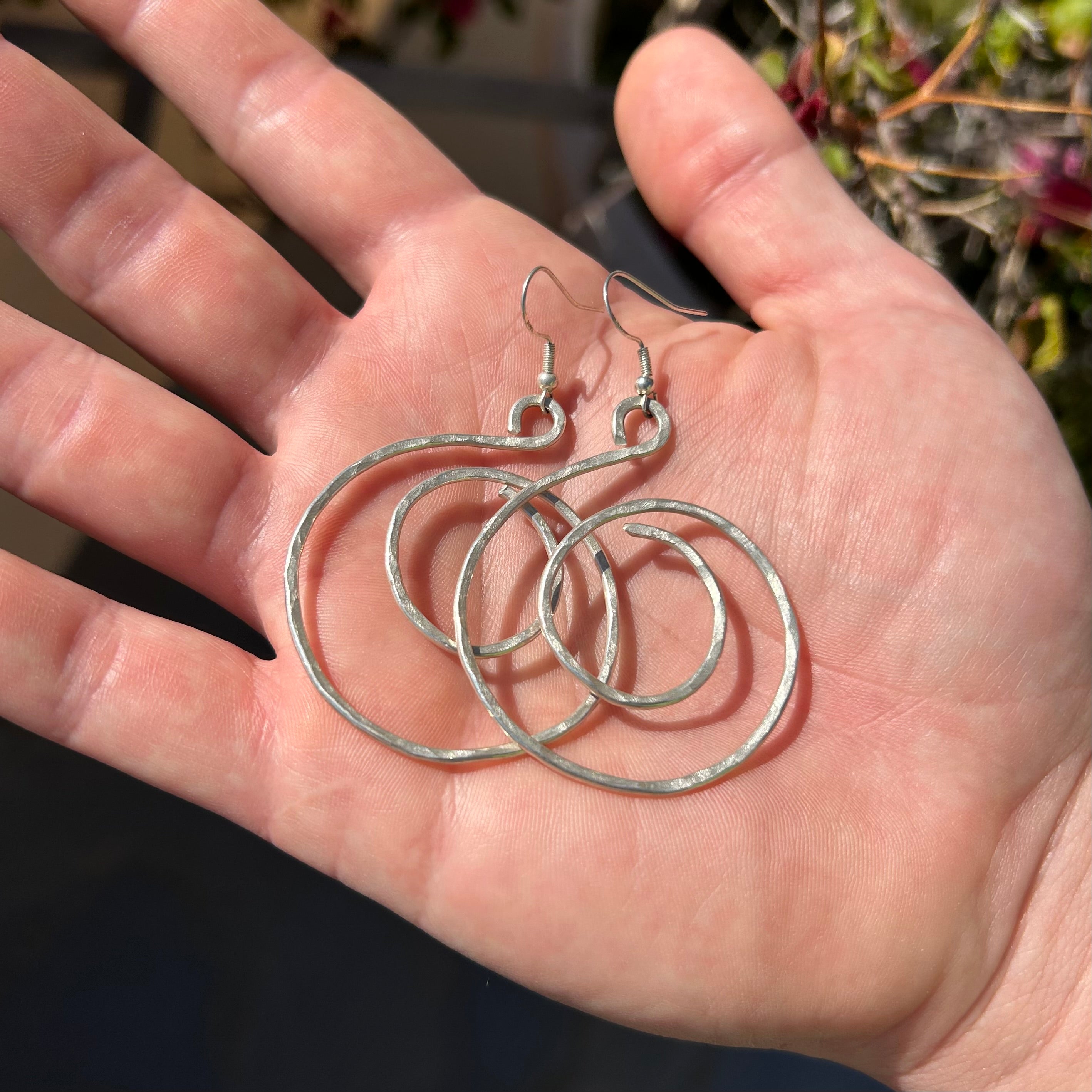 Large Silver Hoop Earrings