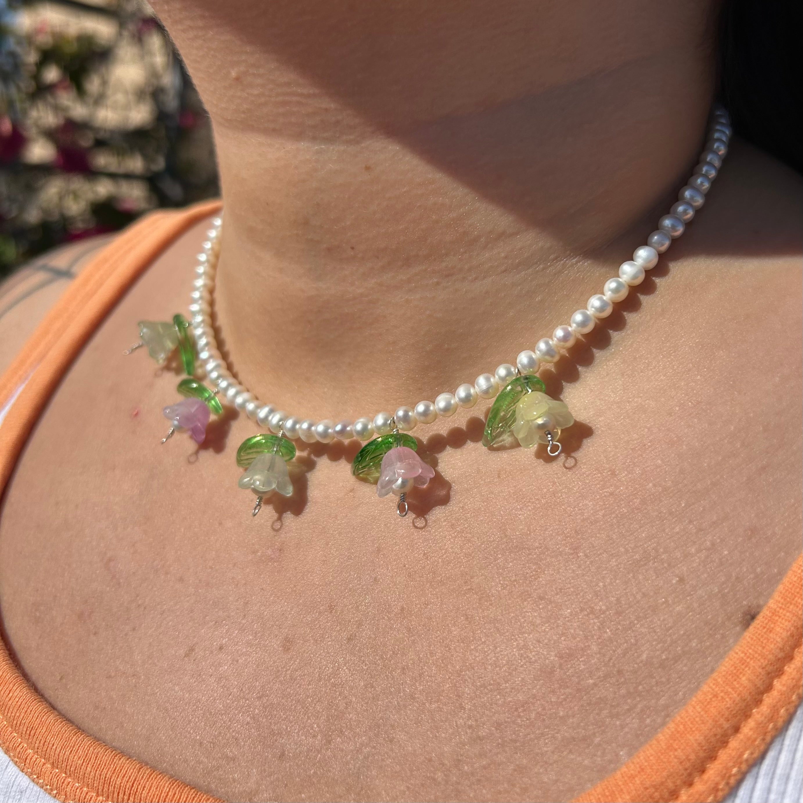 Flower Garden Pearl Necklaces