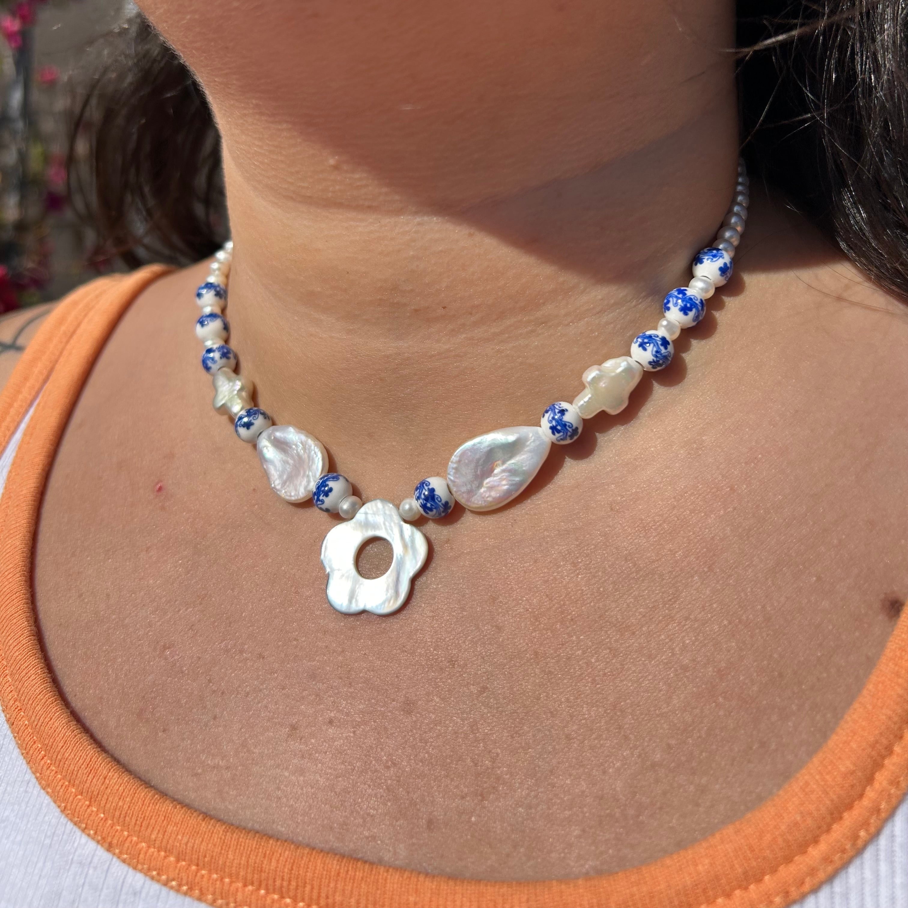 White Grecian Pearl Necklace
