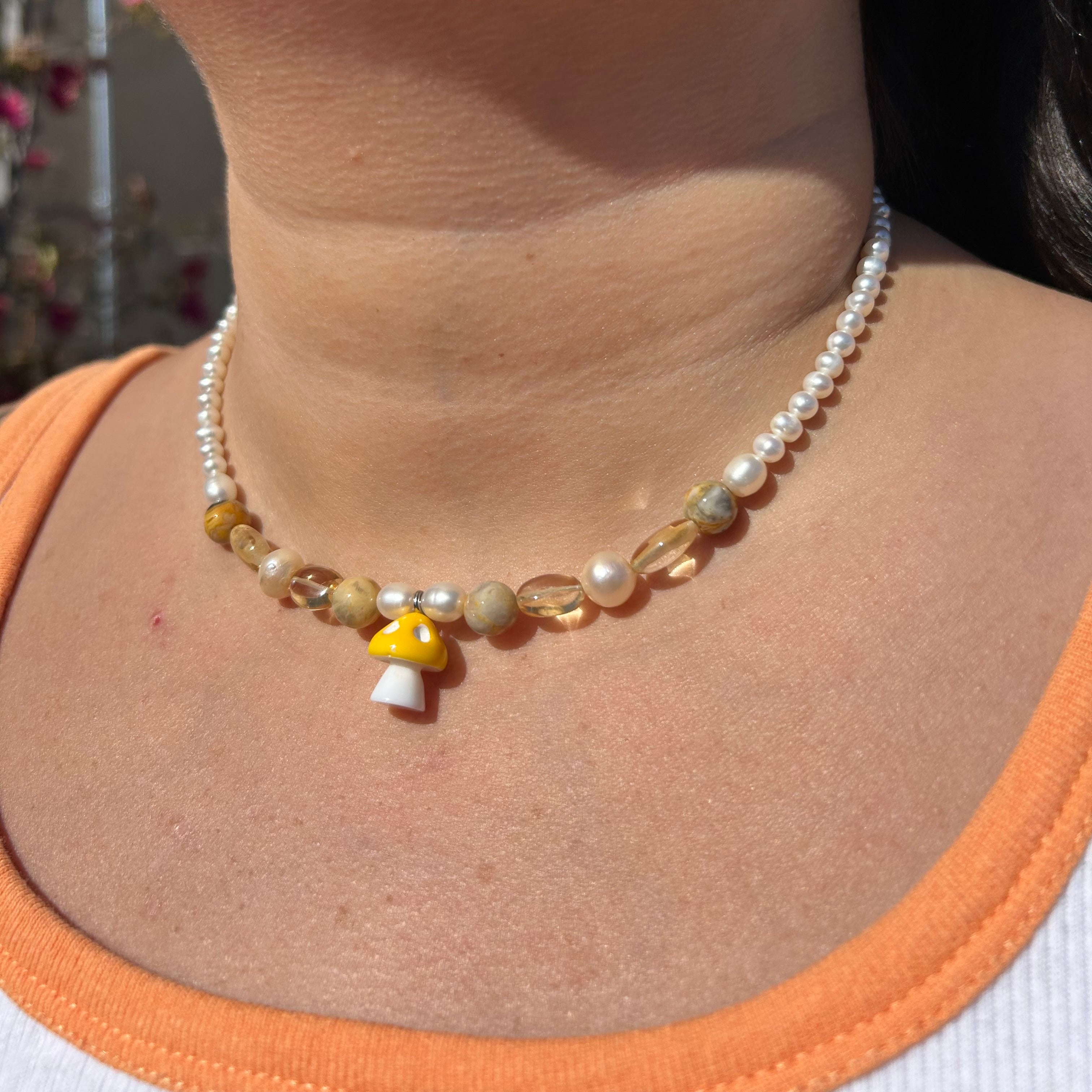 Yellow Mushie Necklace