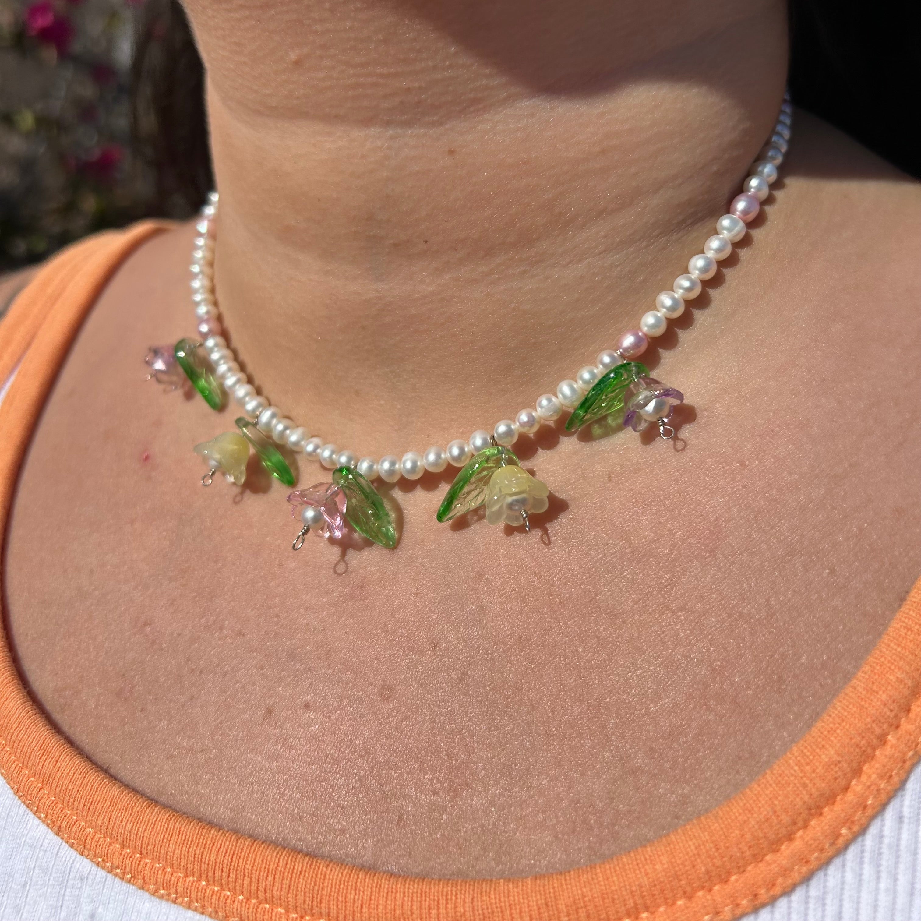 Flower Garden Pearl Necklaces