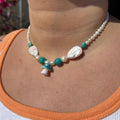 Teal Mushie Necklace