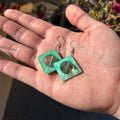 Green Mushroom Earrings