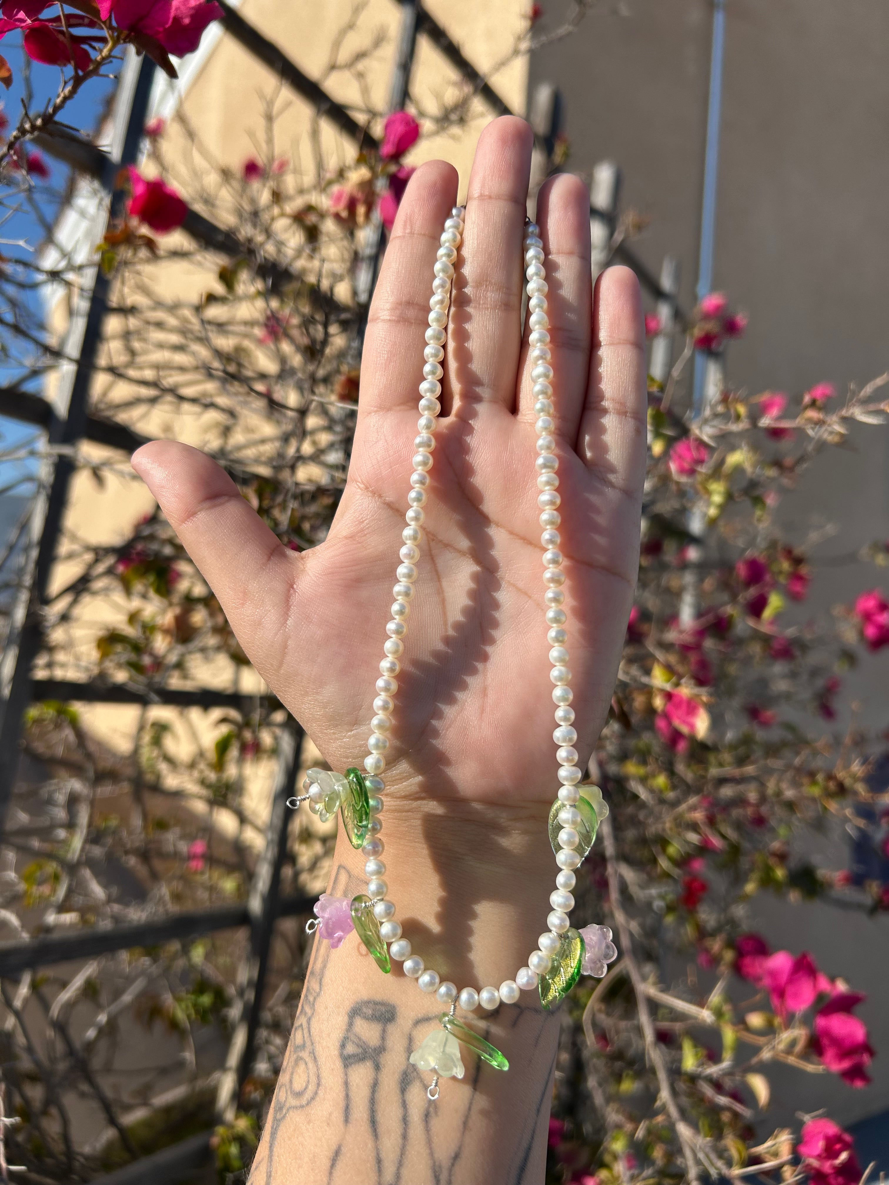 Flower Garden Pearl Necklaces
