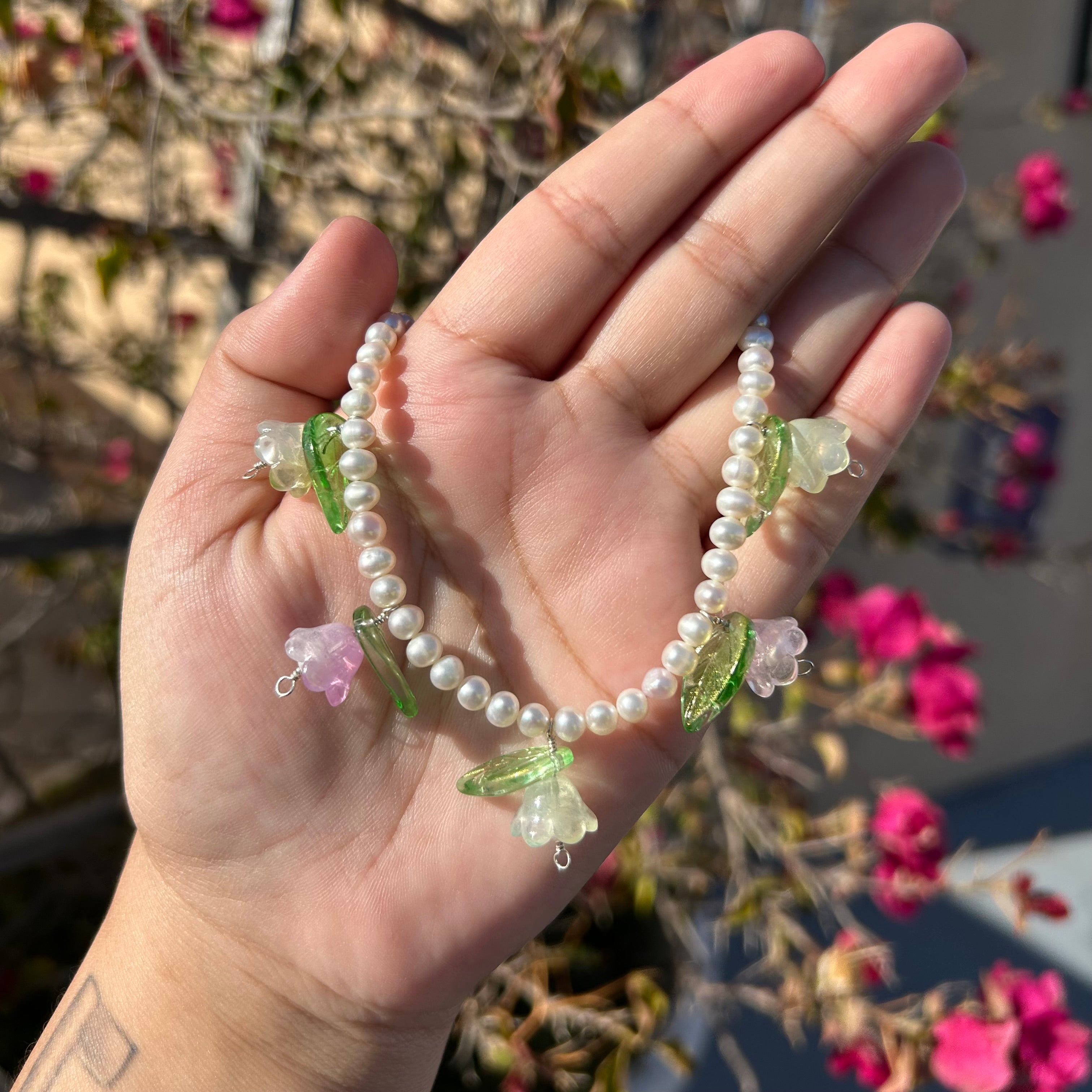 Flower Garden Pearl Necklaces