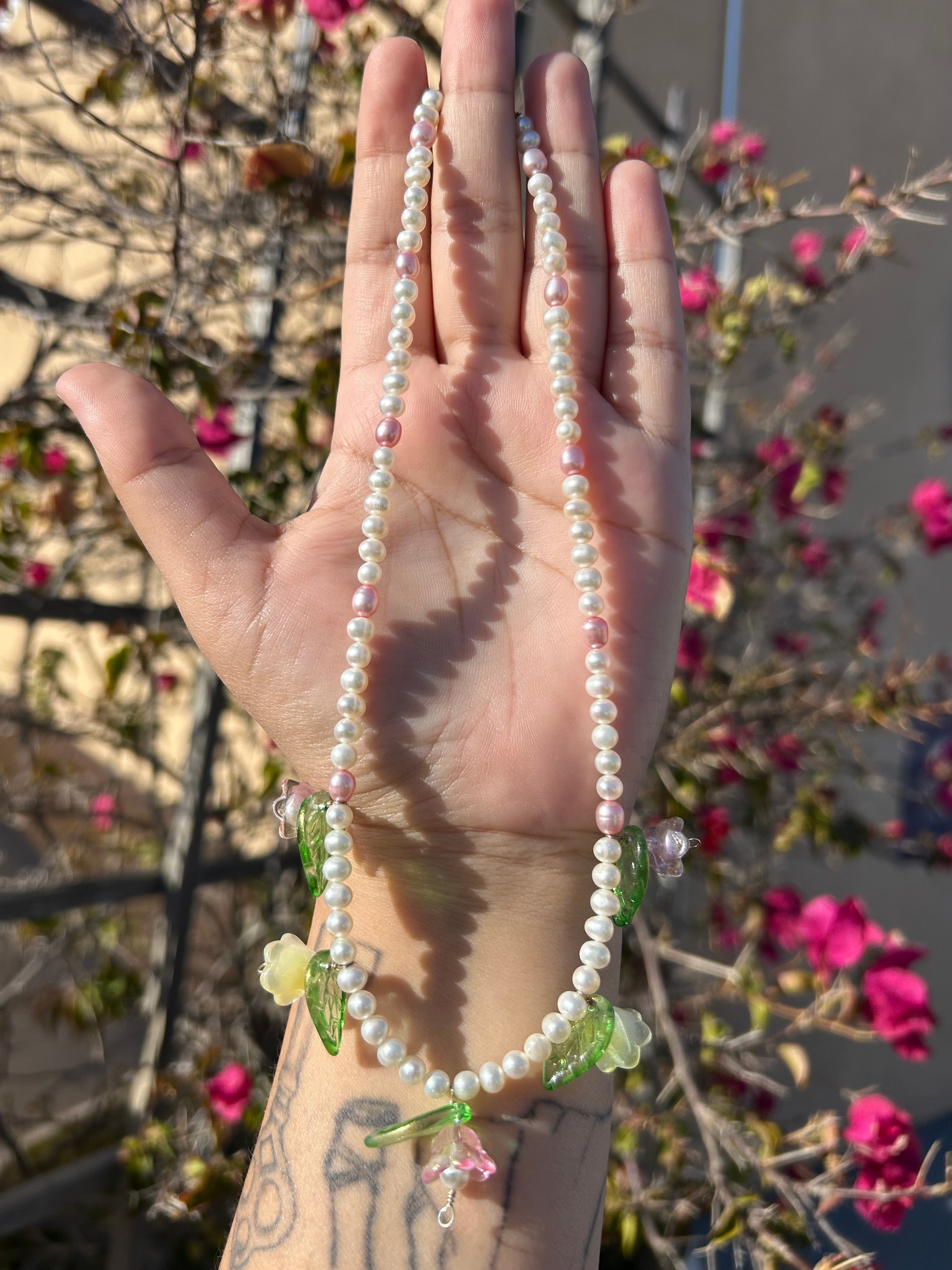 Flower Garden Pearl Necklaces