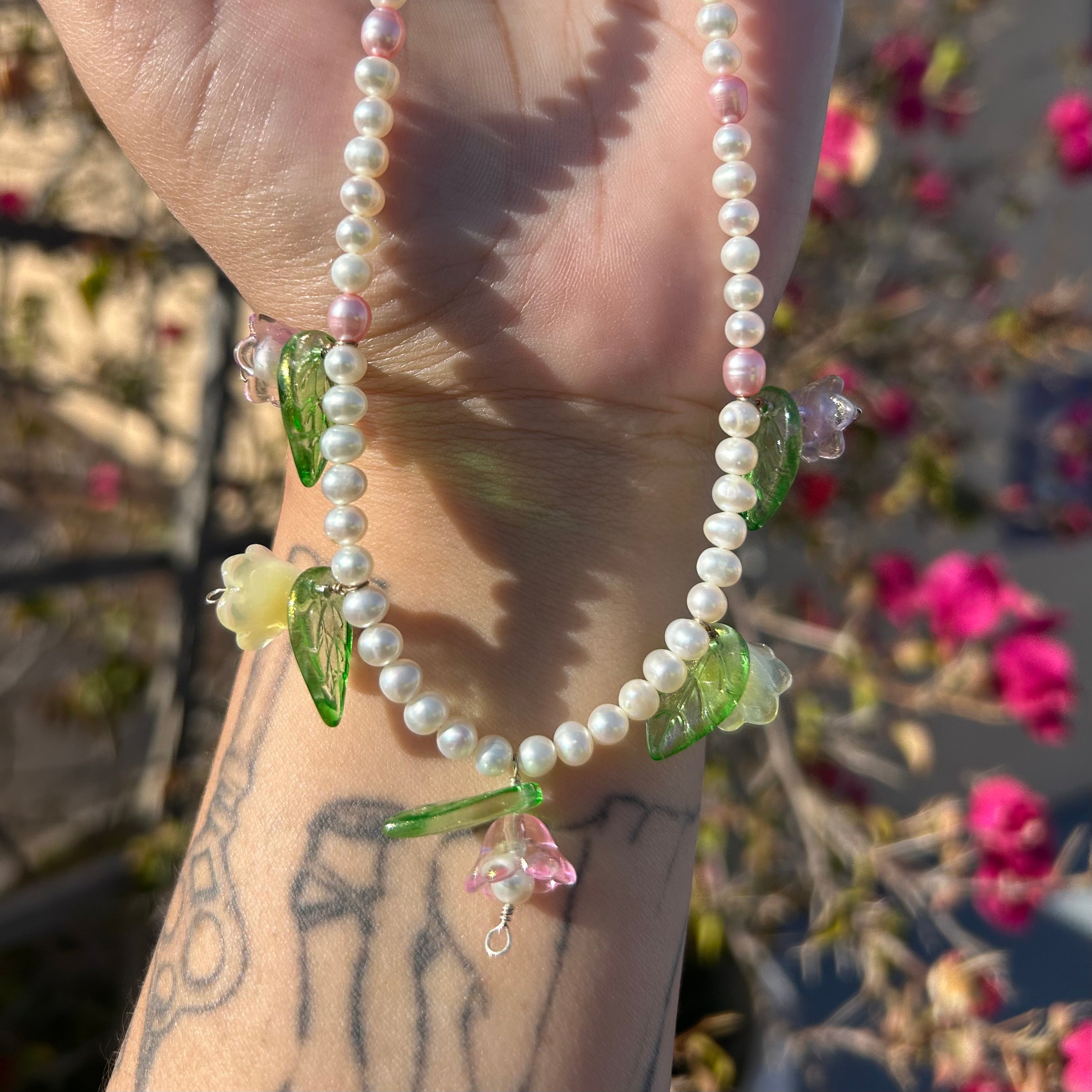 Flower Garden Pearl Necklaces