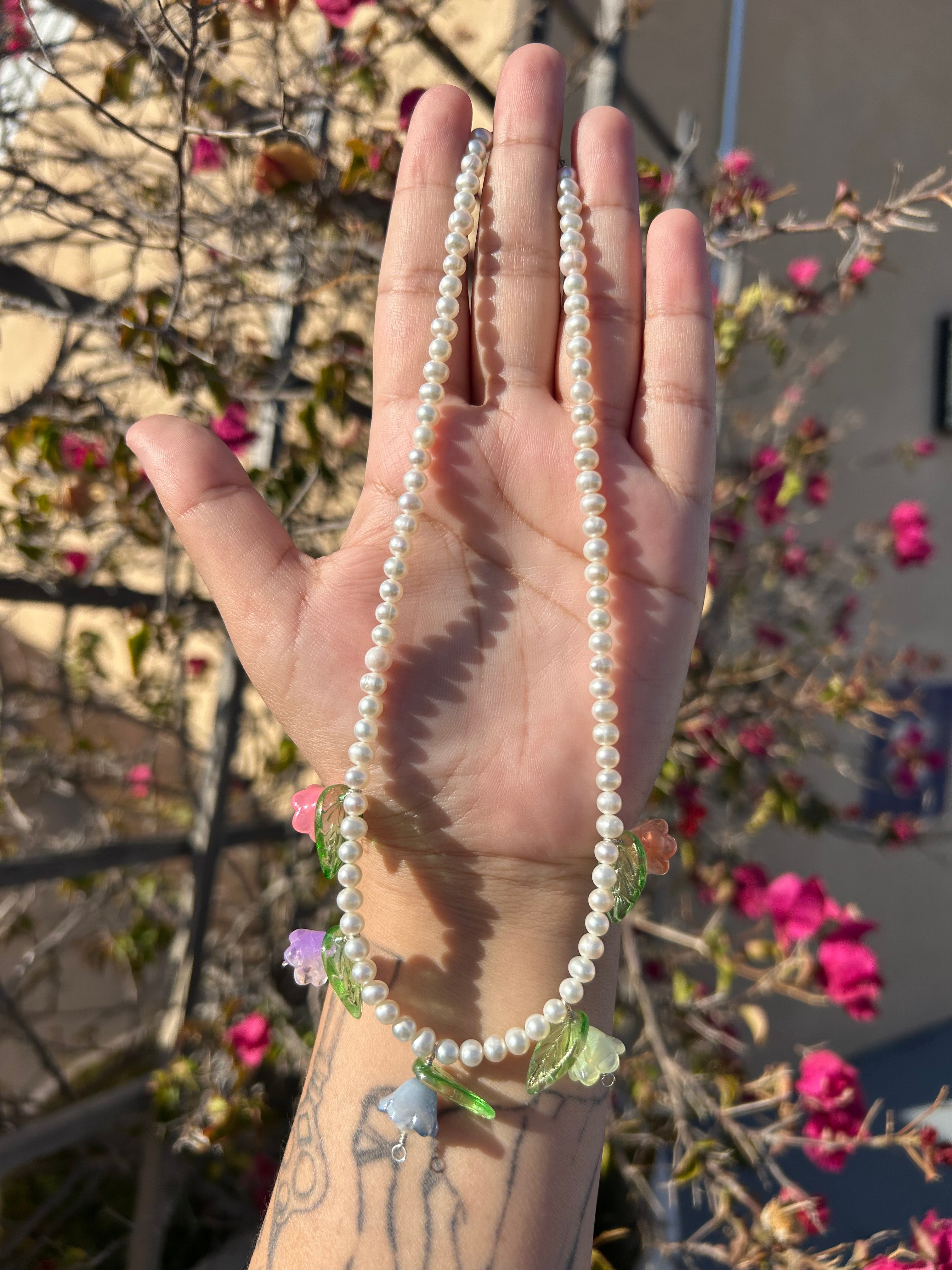 Flower Garden Pearl Necklaces