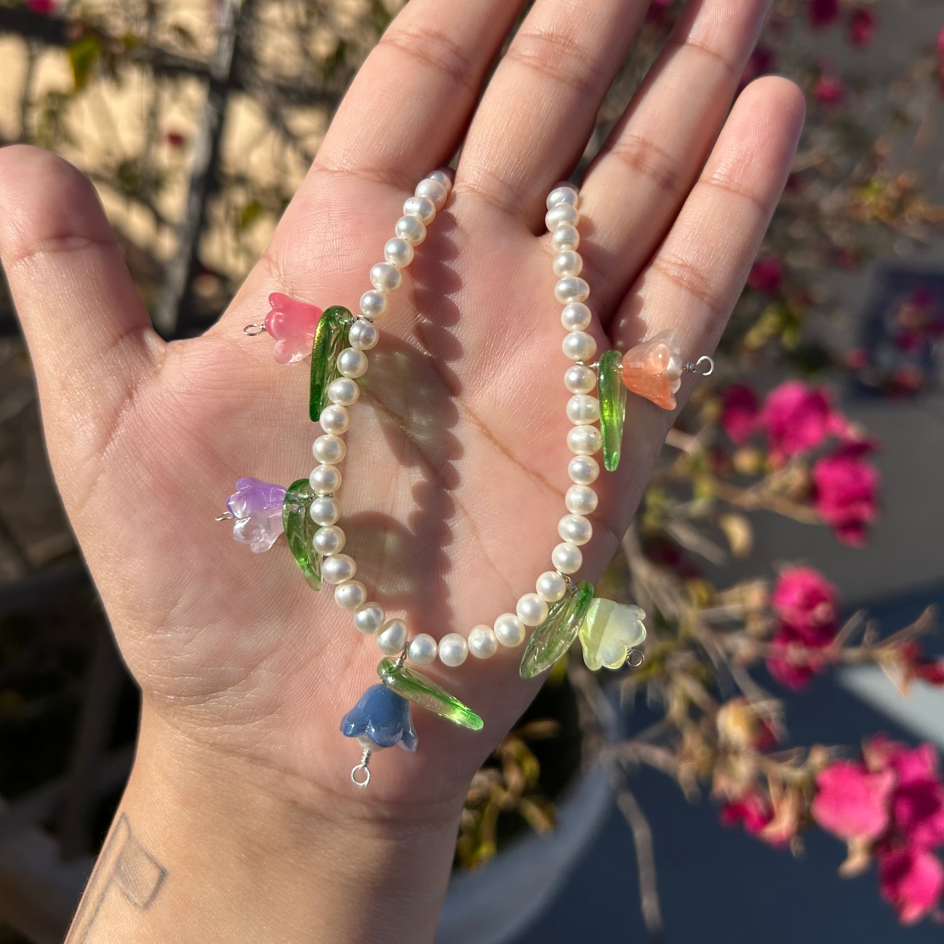 Flower Garden Pearl Necklaces