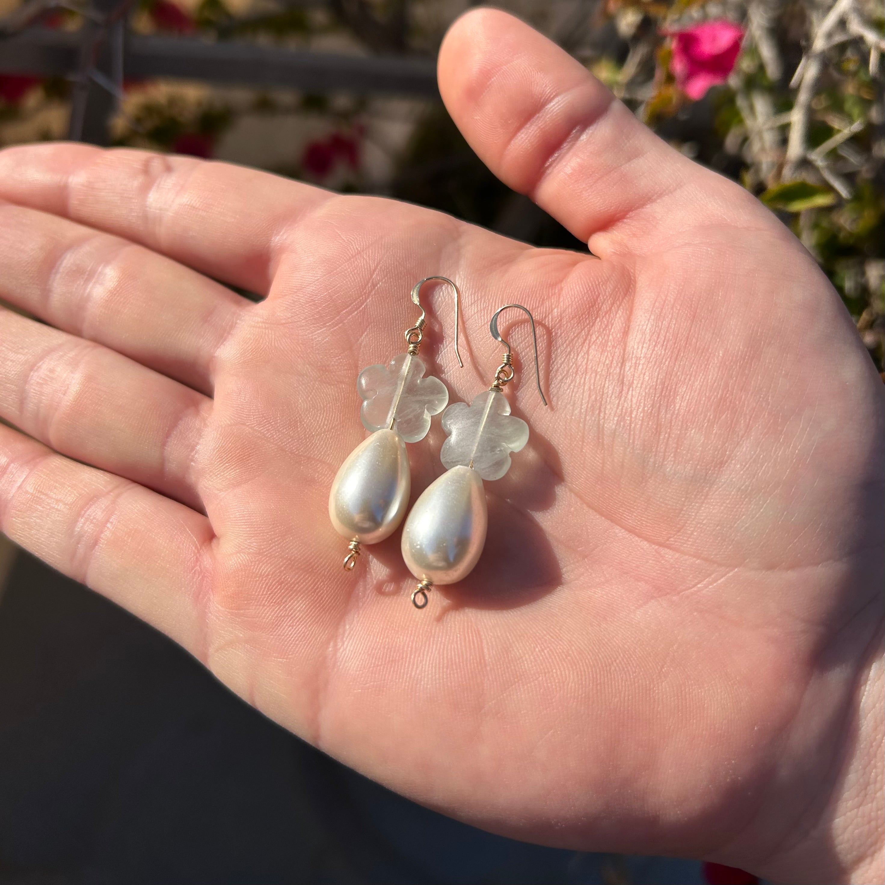 Light Green Flower Earrings