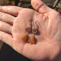 Tan Heart Earrings