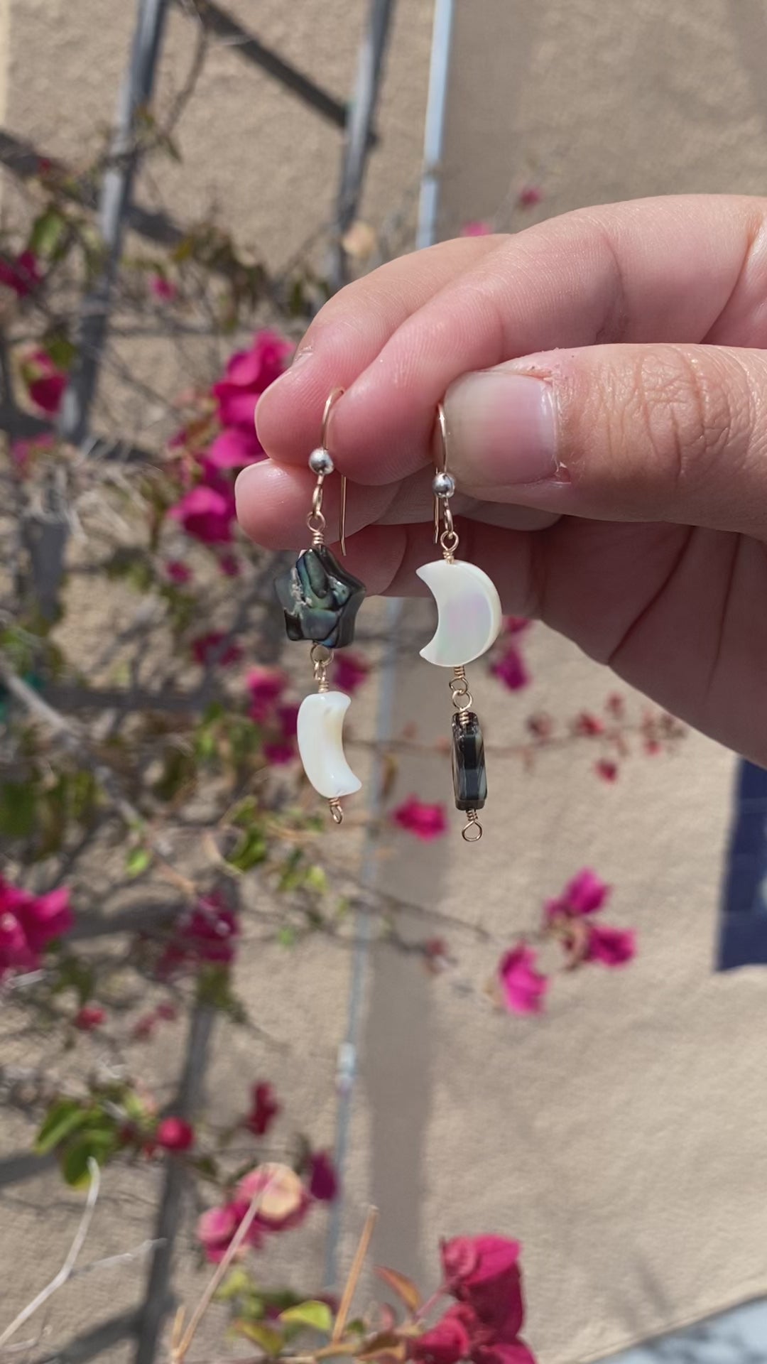 Abalone Moon and Stars Earrings