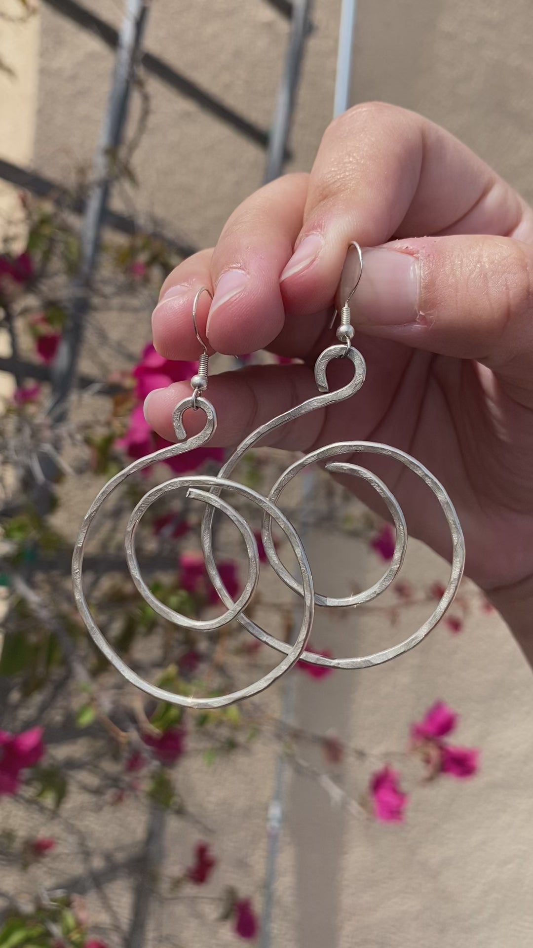 Large Silver Hoop Earrings