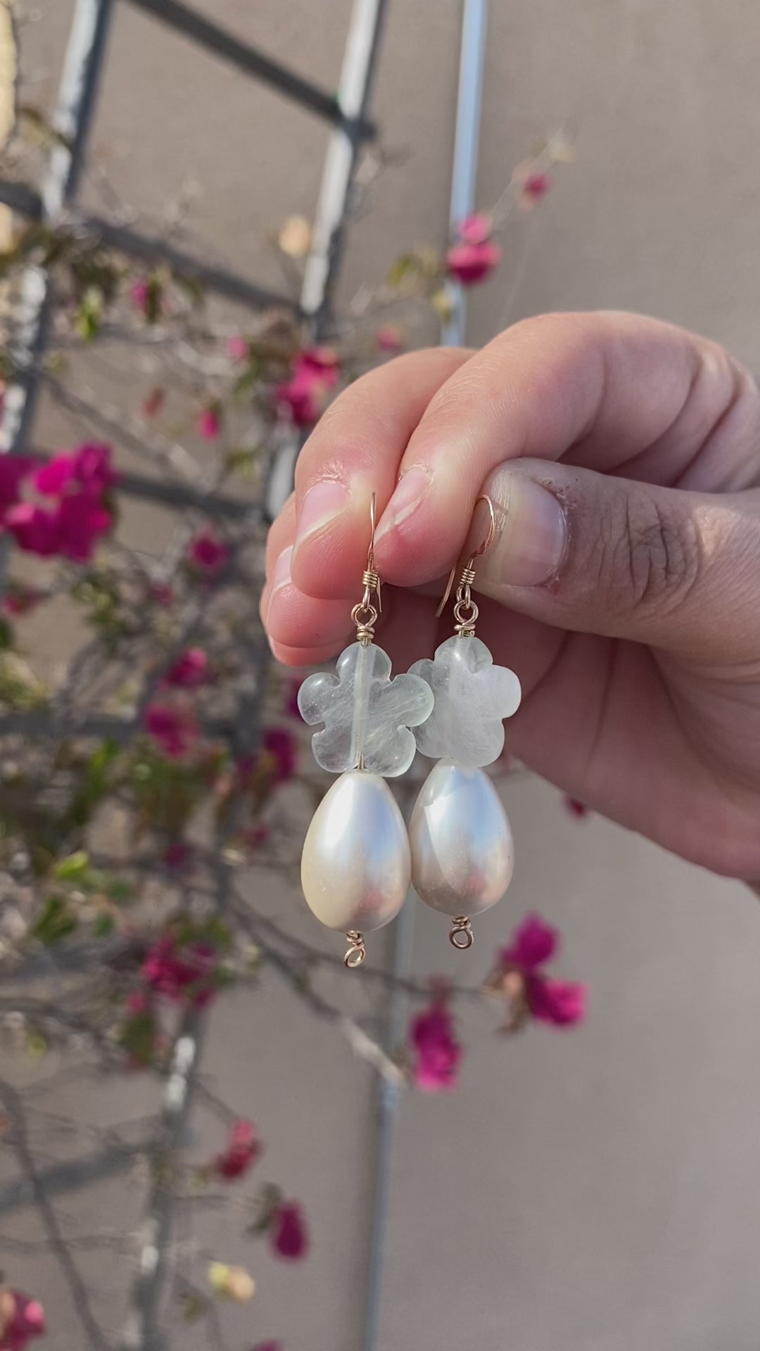 Light Green Flower Earrings