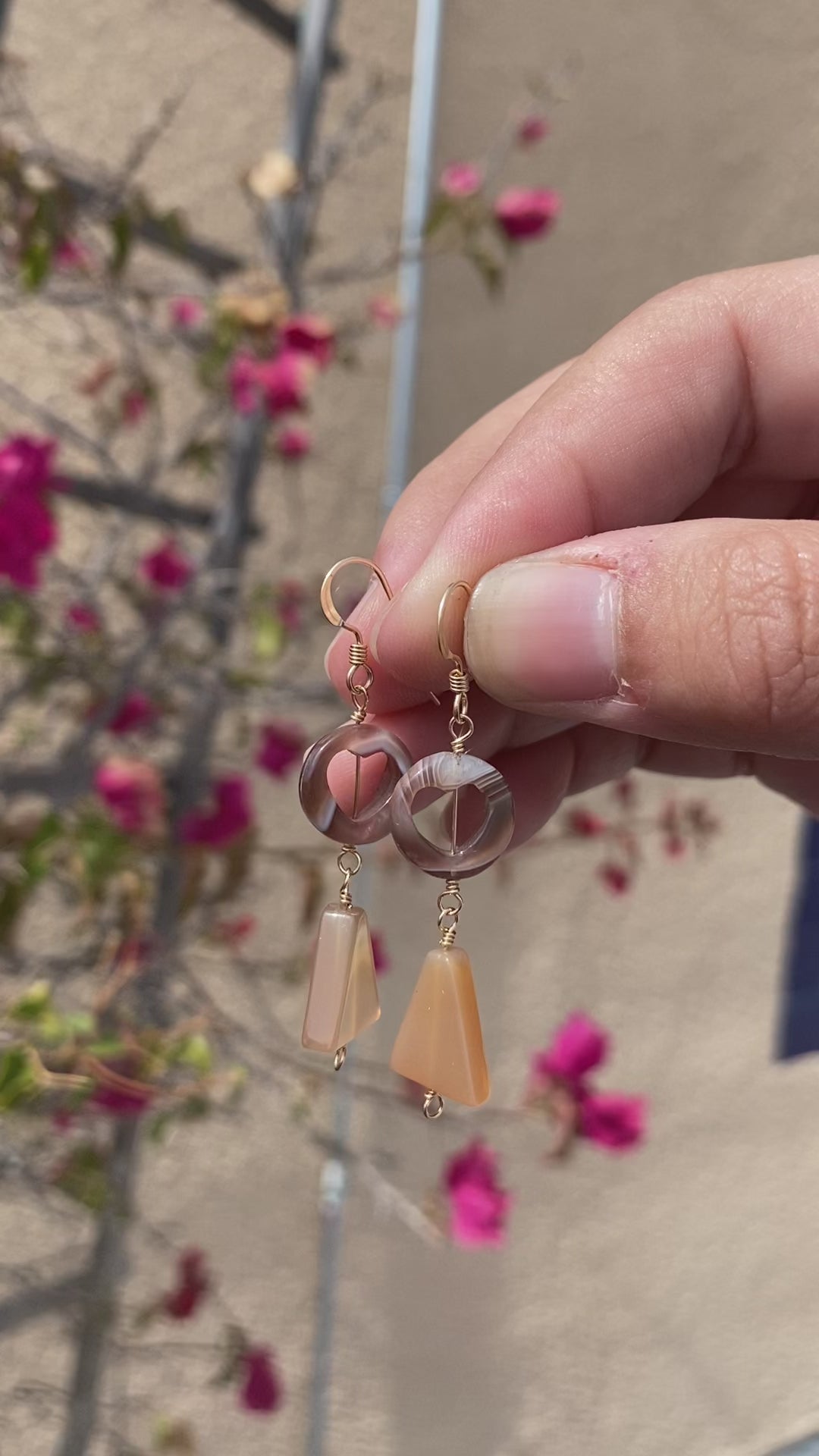 Tan Heart Earrings