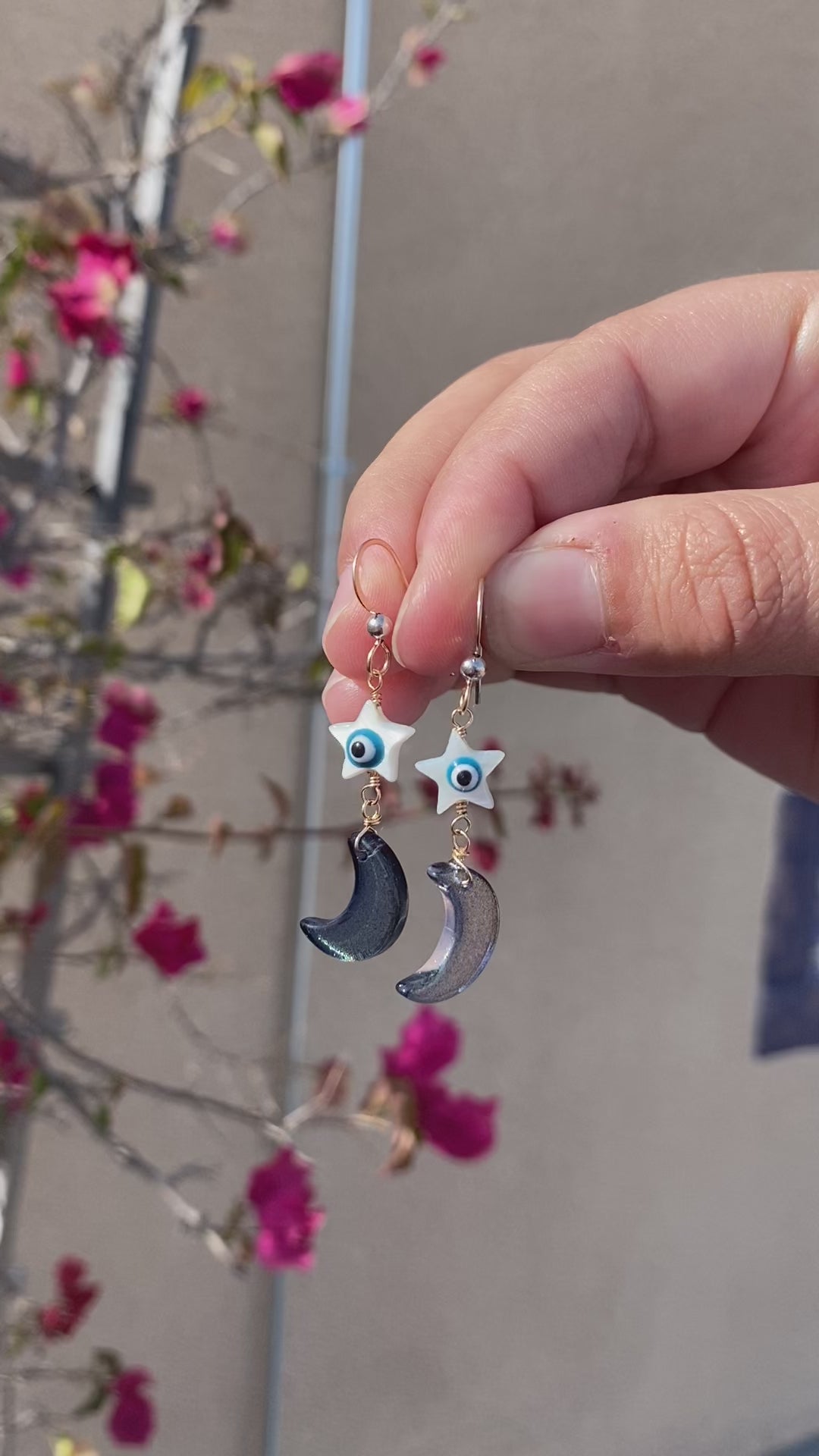 Blue Moon and Stars Earrings